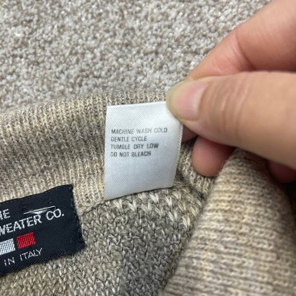 The Italian sweater co. Mens quarter zip pullover sz large knit wool blend Italy - Picture 9 of 12